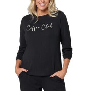 AnyBody Women's Cozy Knit Message Top Black - Regular